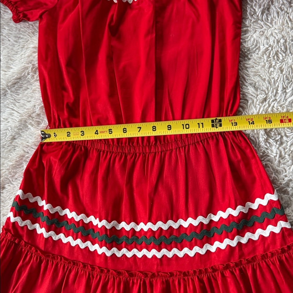 Tory Burch Red Tiered Peasant Dress Size XS - Picture 6 of 11